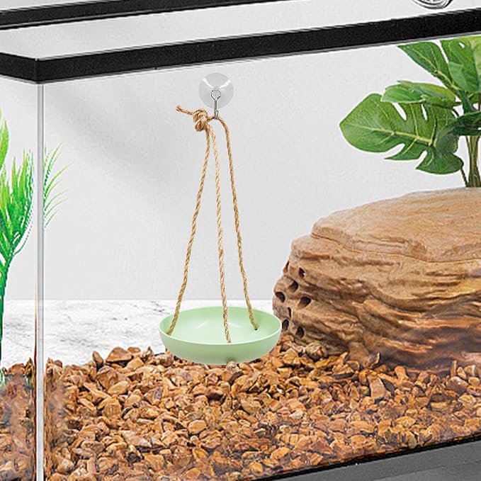 Plastic Frog Swing Toys with Suction Cup, Frog Habitat Platform, Reptile Decorations for Terrarium, Frog Tank Accessories, Terrarium Decor for Tree Frog, African Dwarf Frog, Frog and Toad