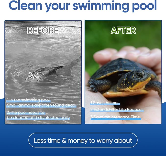 Pool Animal Escape Ramp Frog-Saver-Log - for Swimming Pools Wildlife Rescue Device,Durable Above Ground Pool Critter Ramp, Prevent Drowning with Easy Install, Pool Safety,Reusable (Black-2Pack)