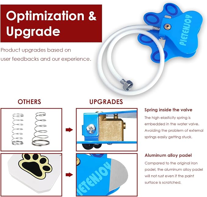 Automatic pet waterers - Paw Activated for LargeDogs, AluminumAlloy Step-On Pet Water Dispenser, Easy to Operate & Provides Fresh Drinking Water with Sprinkler Fun