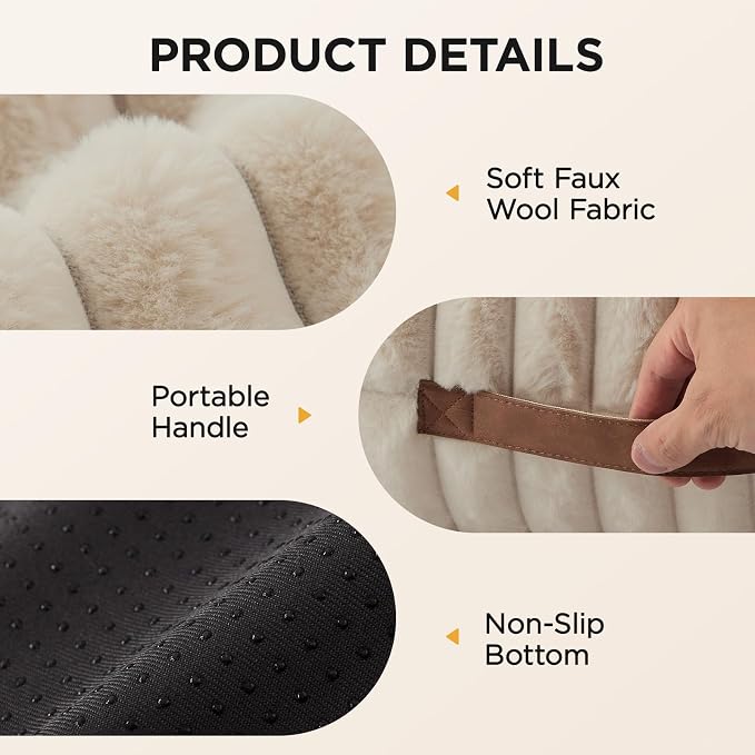 Joydeco Cat Couch for Pets, 36 inch Plush Pet Sofa, Cat Bed for Indoor Cats with Removable Washable Cover, Supportive Pet Sofa, Cream