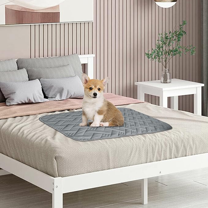 BOCTOPUG Dog Bed Cover for Pets - Blankets Rug Pads for Couch Protection Waterproof Bed Covers Dog Blanket Furniture Protector Reusable Changing Pad (Dark Grey+Light Grey, 20"x30")