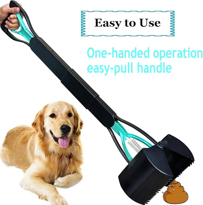 ienjoyed 2-Pack Pooper Scooper for Large Small Dogs Heavy Duty, 32" Long Handle Poop Scoop for Yard, Grass, Gravel, Dog Poop Grabber with High Strength Material