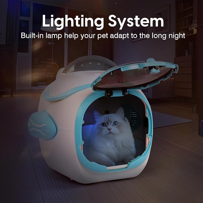 4 in 1 Foldable Pet Stroller with Detachable Carrier for Small Dogs & Cats, Space Capsule Travel Stroller with Inbuilt Fan,Temperature Display & Night Light,Puppy Kitty Doggie Bunny Stroller(Pink)