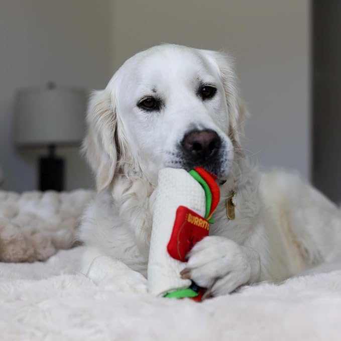 CHEWFFON Burrito Dog Toy, Enrichment Crinkle Treat Puzzle Toys, Interactive Nose Work Toy for Boredom and Stimulating, Durable & Pet-Safe Dog Toys, Snuffle Game for All Breeds