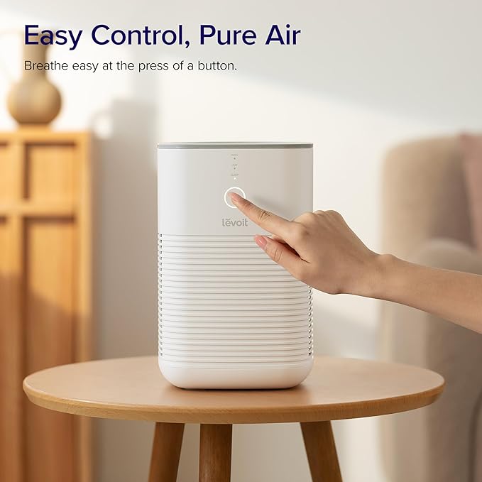 LEVOIT Air Purifiers for Bedroom Home, AHAM VERIFIDE, Freshens Small Room with Aroma Pad, For Smoke, Pollen, Pet Dander, Odor, Dust, Office, Desktop, 1 Pack, White