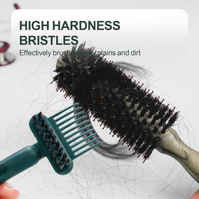 Hair Brush Comb Cleaning Tool Comb,2-in-1 Hair Brush Cleaner Tool, Portable Remover Rake for Removing Hair Dust, Home and Salon Use (Sage Green)