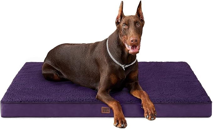 EHEYCIGA Orthopedic Dog Bed Extra Large with Removable Washable Cover, 47IN | Egg Crate Foam Support, Durable Oxford fabric, Non-Slip Bottom, Machine Washable, Soft Waterproof Plush Pet Bed Mat For Crate