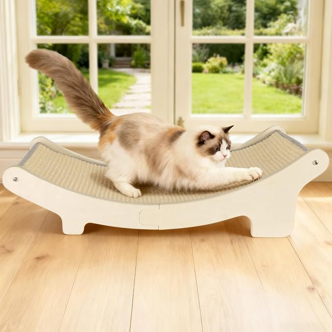 HOTEAGLE Cat Scratcher Bed for Indoor Cats, Upgraded Thicken Support Rods | Sisal Pet Chair Lounger, Ideal for Single Cats/Bunny/Puppy, Place Living Room/Bedroom/Couch