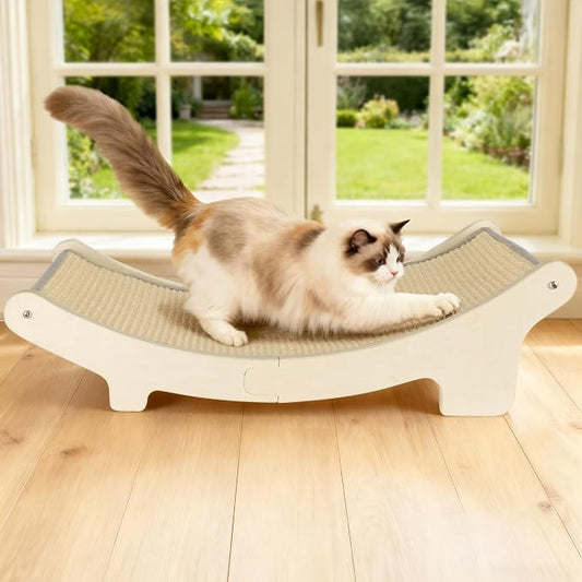 HOTEAGLE Cat Scratcher Bed for Indoor Cats, Upgraded Thicken Support Rods | Sisal Pet Chair Lounger, Ideal for Single Cats/Bunny/Puppy, Place Living Room/Bedroom/Couch