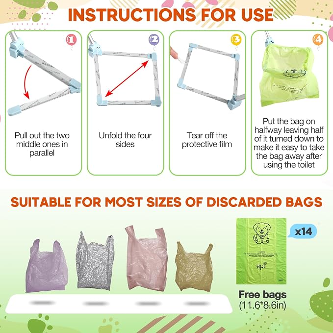 Dog Poop Catcher, Suitable for Both Large and Small Dogs | Dog Pooper Scooper, Foldable Dog Poop Cleaning Tool, No Need to Bend Over, Made of Aluminum Alloy
