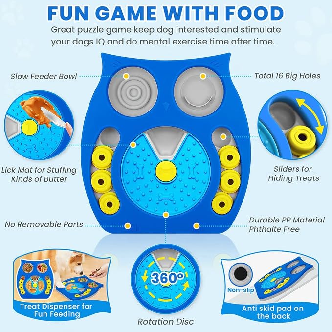 Joansan Dog Enrichment Toy for Boredom, Interactive Treat Game Toy for Pets | Helps Reduce Anxiety, Encourages Independent Play, Food Reward Puzzle, Keeps Dogs Busy, Great for Indoor Training