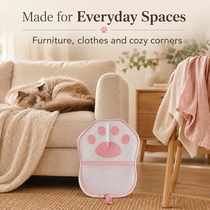 Pet Hair Remover for Bed, Couch & Clothes, Reusable Lint Roller Alternative, 2-Pack Cat Hair Remover for Furniture, No Refills Needed