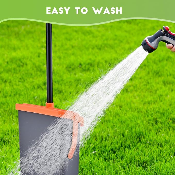 Dog Pooper Scooper for Large Dogs, 46" Long Handle Adjustable Pooper Scooper for Large Dogs，Dog Pooper Scooper with 75 Waste Bags，Large Capacity Swivel Bin & Rake