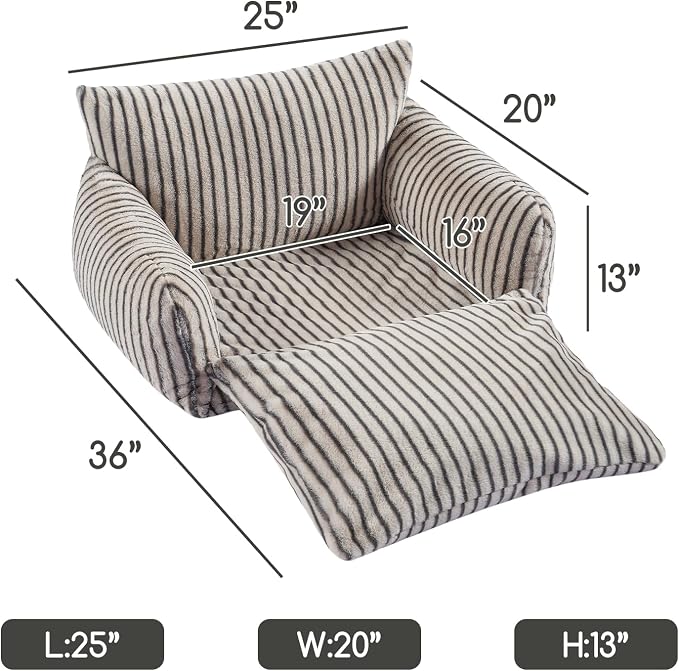 Hollypet Cat Bed Small Dog Orthopedic Couch Beds for Pets up to 20 lbs | Fluffy Multifunctional Double-Layer Warming Kitten Pet Couch Orthopedic Beds with Machine Washable Cover and Non-Slip Bottom