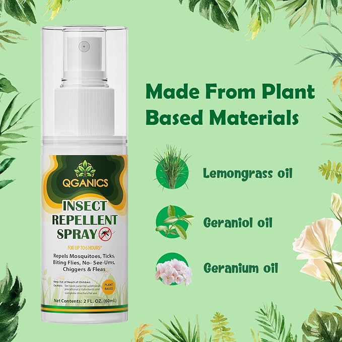 Mosquito Repellent Spray for Body 2 Pack, Bug Spray Travel Size Plant-Based, DEET-Free, Insect Repellent Spray for Skin 2 Fl Oz
