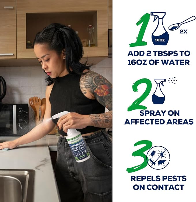 Peppermint Insect & Pest Control Best Value Concentrate - Repels Insects & Pests for Home, Indoor, Outdoor, Garden - Maximum Strength Concentrate (Makes Two Gallons RTU) 16 oz
