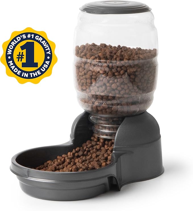 Petmate Replendish Automatic Dog Feeder Gravity Pet Treat Dispenser with Microban Protection Base, Wide Mouth Bowl, 100% BPA Free - 10 lb