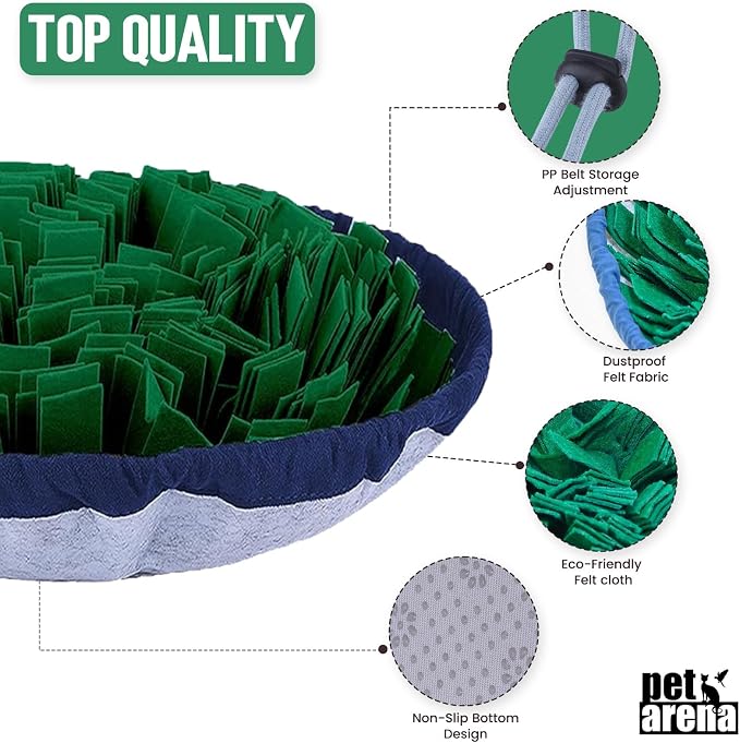 PET ARENA Large Sniffing Mat 25 x 25 Inch Interactive Feeding Toy | Promotes natural hunting instincts, reduces boredom, supports mental stimulation, and provides engaging playtime for pets.