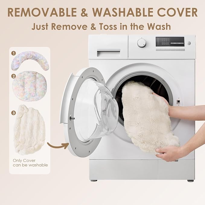 EHEYCIGA Dog Bed Medium Size Dog, Fluffy Small Dog Couch with Removable Washable Cover, Bolster Pet Sofa, Waterproof and Non-Slip, 30" x 30"x 8.5", Cream