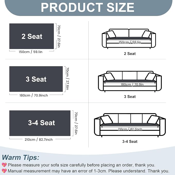 OTOB Couch Cover for Dogs Washable, Non Slip Plush Fuzzy Sofa Covers for 3 Cushion Couch All Seasons, Kids Pet Friendly Soft Cozy Furniture Protector Sofa Slipcovers (Dark Gray, 27.6" x 82.7")