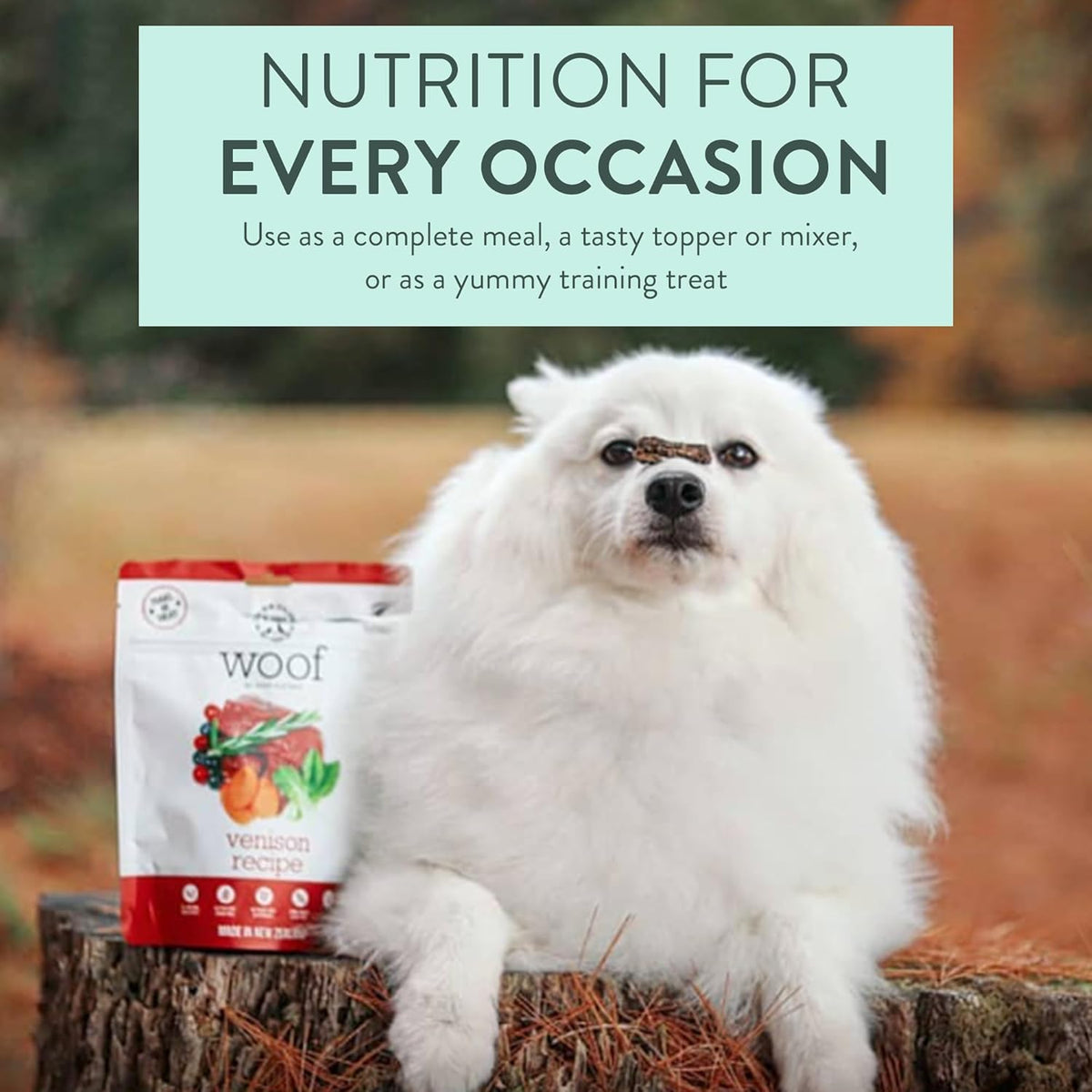 Wild Venison - Air Dried, Toppers, High Protein, Natural Limited Ingredient Recipe Dry Dog Food - 3.5 oz