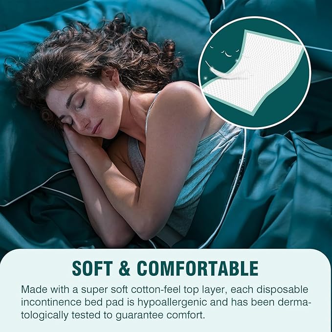 Tear-Resistant Disposable Bed Pads 60" x 36" 20 Count Underpads Extra Large Incontinence Bed Pads Heavy Duty Absorbency Chux Pads Pee Pads for Adult Elderly Puppy Pads for Training