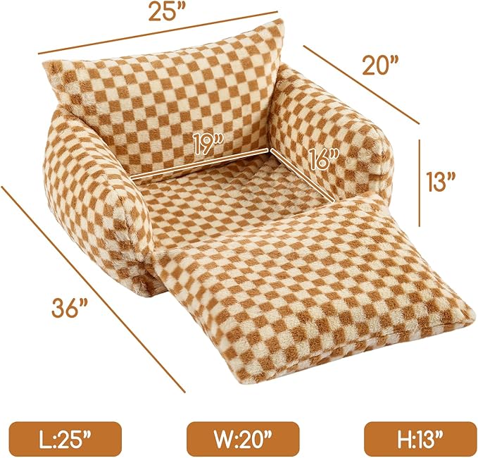 Hollypet Cat Bed Small Dog Orthopedic Couch Beds for Pets up to 20 lbs | Fluffy Multifunctional Double-Layer Warming Kitten Pet Couch Orthopedic Beds with Machine Washable Cover and Non-Slip Bottom