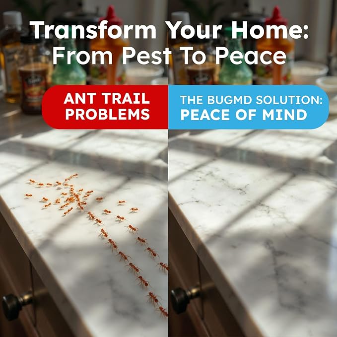 BugMD Pet Safe Ant Killer & Ants Spray Indoor Outdoor | Natural Plant-Based Ant Repellent that Kills on Contact with a Fresh Scent