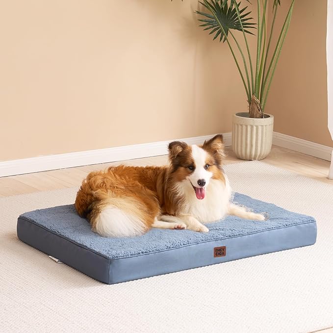 EHEYCIGA Orthopedic Dog Bed Extra Large with Removable Washable Cover, 44IN | Egg Crate Foam Support, Durable Oxford fabric, Non-Slip Bottom, Machine Washable, Soft Waterproof Plush Pet Bed Mat For Crate