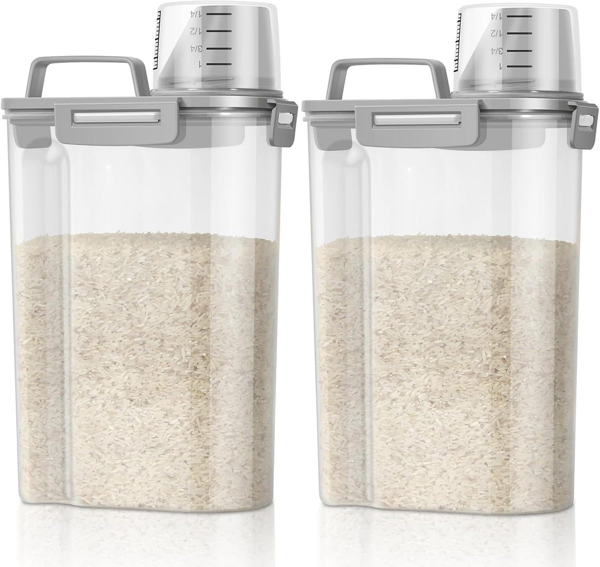 TBMax Rice Container 2 Pack 5 Lbs, Small Pet Dog Cat Food Container Dispenser, Kitchen Cereal Storage Container with Cup, Perfect for Daily Use, Travel, and Portion Control