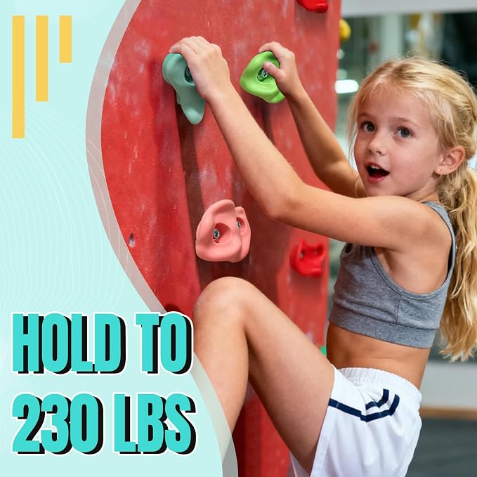 30 PCS Rock Climbing Holds for Kids, Climbing Rock Wall Grips, Adult Rock Wall Climbing Kit Large Climbing Holds for Play Set with Hardware for Indoor and Outdoor Climbing Wall Holds（Pastel Color）