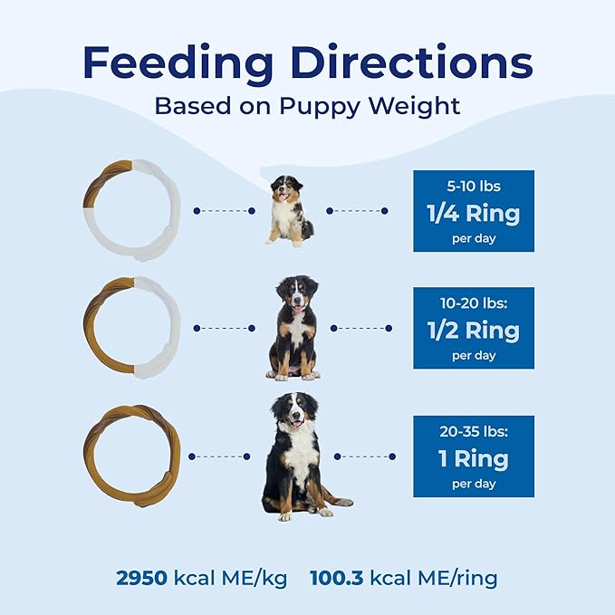 N-Bone Puppy Teething Rings Grain-Free Blueberry & BBQ Flavor Dog Treat, 6 Count Bag, 7.2-oz