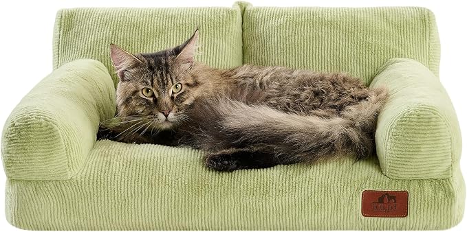 Hollypet Small Dog Large Cat Bed Puppy Couch Beds for Pets up to 25 lbs | Fluffy Dog Cat Couch Plush Soft Warming Pets Beds with Machine Washable Cover and Non-Slip Bottom