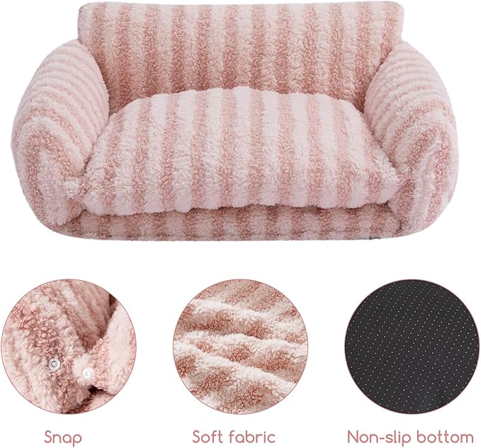 Hollypet Cat Bed Small Dog Orthopedic Couch Beds for Pets up to 13 lbs | Fluffy Multifunctional Double-Layer Warming Kitten Pet Couch Orthopedic Beds with Machine Washable Cover and Non-Slip Bottom