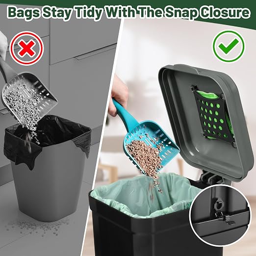Small Pet Trash Can with Locking and Lid Hands-Free Pedal for Outdoor & Indoor Cat Litter Dog Poop Garbage Bin 5L/1.32 Gallon with 20PCS Waste Bags & Activated Carbon Bag, US