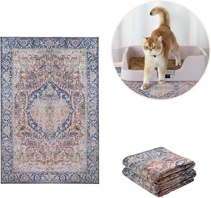 Lovewag Cat Litter Mat, Litter Box Mat, Rustic Terracotta, 16x24, 2 Pack | Washable litter mat cover, kitty litter mat & cat mat for litter box, litter trapping mat, prevents tracking, multi-cat