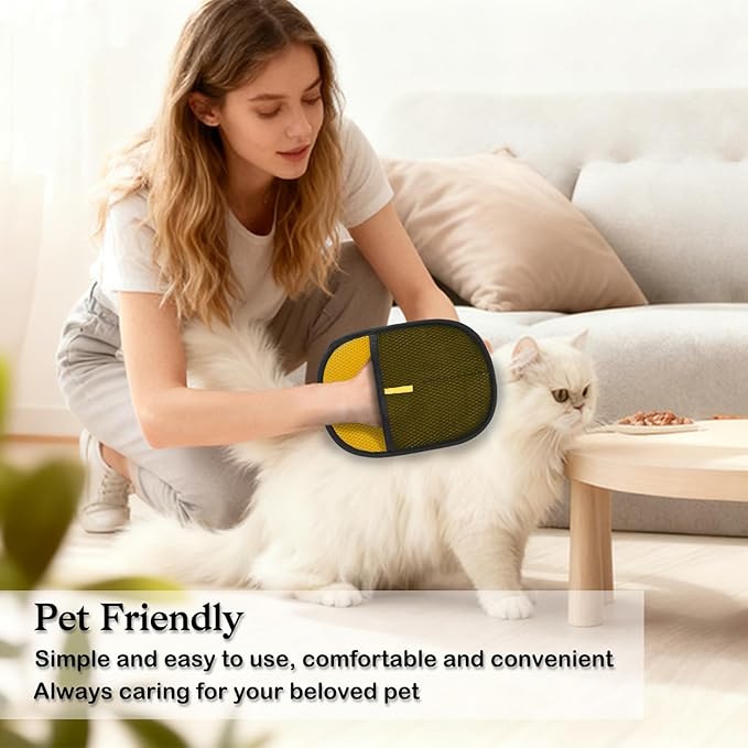 FlowFish 1 Pack Pet Hair Removal Electrostatic Glove for Dogs and Pets, Washable & Reusable Electrostatic Pet Hair Remover Glove, Durable Pet Hair Removal Tool for Multi-Occasions