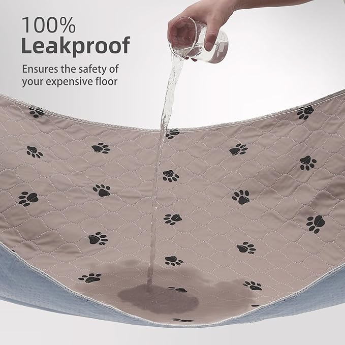 PUPTECK Washable Pee Pads for Dogs - 2 Pack 36" x 41" Waterproof Reusable Puppy Potty Training Pads Whelping Mat- Fast Absorption Non-Slip Pet Food Feeding Mat - Pad for Small Animals