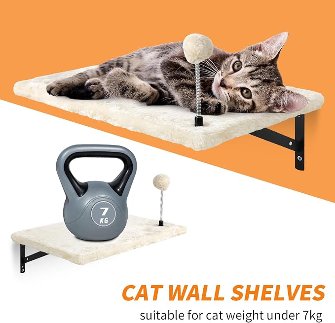 Wall-Mounted Cat Climber Set with Climbing Shelves, Perches, Bridge,Hammock,Scratching Board & Ball - 7 Pcs Wood Indoor Cat Furniture for Kittens Play (Dark Grey) | Multi-Level Climbing, Wood Wall Furniture, Perches, Bridge, Hammock, Scratcher, Indoor ...