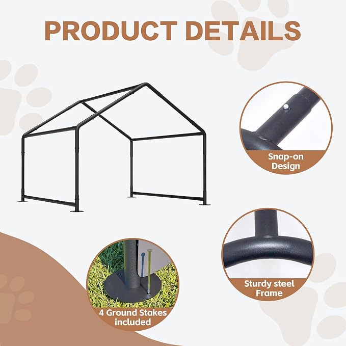 Extra Large Dog Shade Shelter 4'x4'x3' Waterproof, Outdoor Tent Canopy with Three-Sided Breathable Mesh Windows for Pet Medium Large Dogs, Cats, Pigs