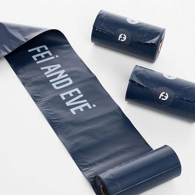 2026 New Edition, Fei & Eve Poop Bags 8 Rolls (80 Bags, Unscented) - Extra Thick 25 Micron & Leak-Proof | High-Density PE | Stretch Resistant | Easy to Tear off