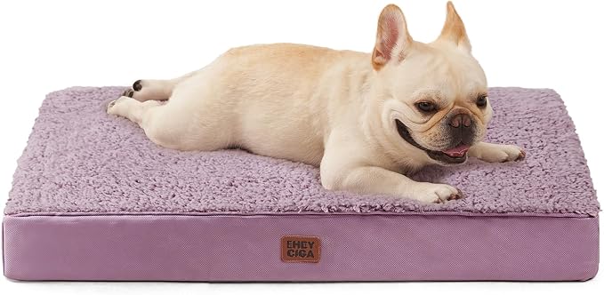 EHEYCIGA Orthopedic Dog Bed Medium with Removable Washable Cover, 30x20 | Egg Crate Foam Support, Durable Oxford fabric, Non-Slip Bottom, Machine Washable, Soft Waterproof Plush Pet Bed Mat For Crate