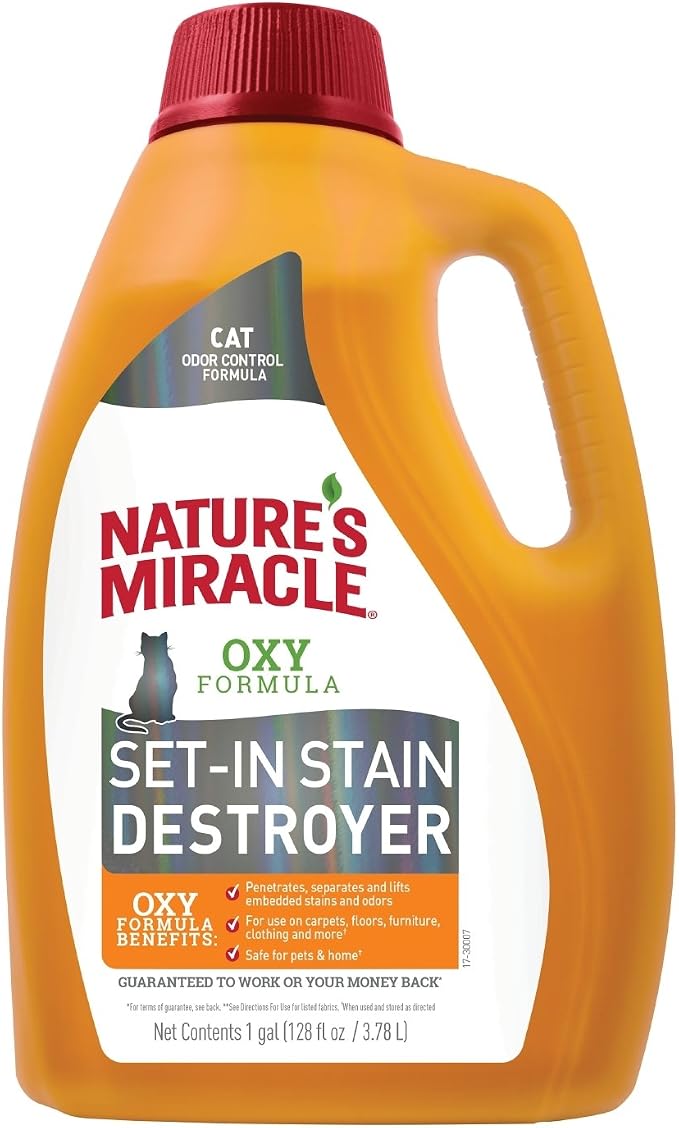 Nature's Miracle Just for Cats 128 Fl Oz and Laundry Boost 32 Oz Pet Stain Removers (2 Items)