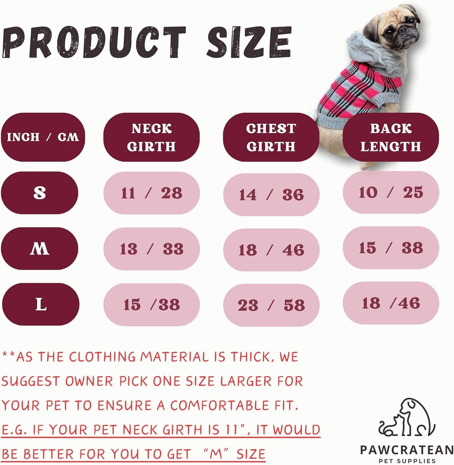 Cute Sweater for Dogs and Cats Soft Flannel Pet Outfit Warm and Cozy Animal Hoodie Small to Large Pet Clothes for Halloween Parties and Everyday Wear (Medium, Pink Checkered with Hat)