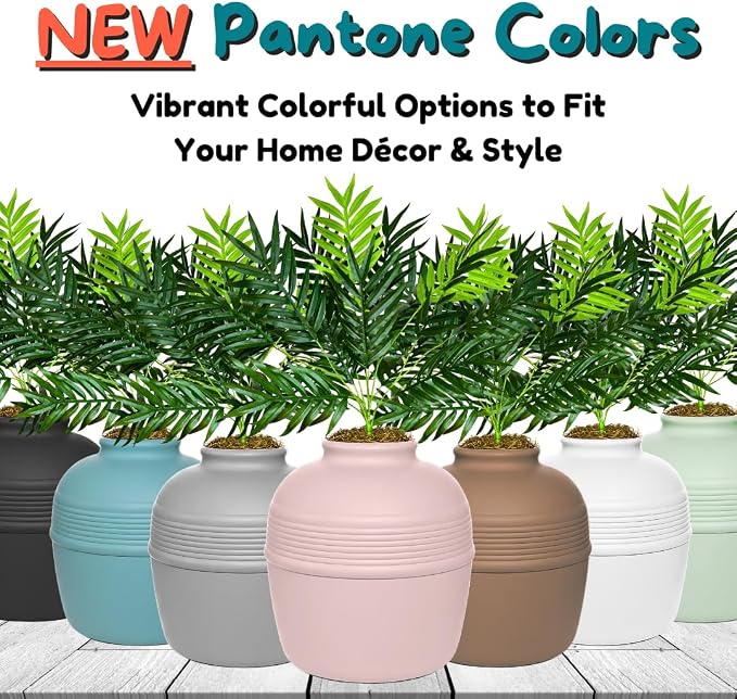 Good Pet Stuff Original Hidden Litter Box Planter, Decorative Cat Litter Enclosure with Carbon Filter, Artificial Palm Plant, Upgraded Design, Easy to Clean, Base Kit, Pink Coral