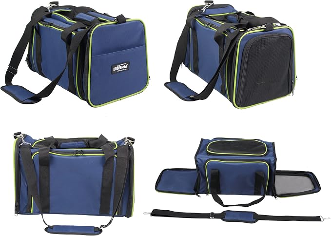 EliteField Expandable Soft Pet Carrier (3 Year Warranty, Airline Approved), Multiple Sizes and Colors Available (20" L x 12" W x 11" H, Navy Blue)