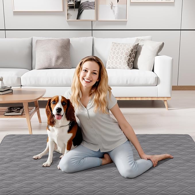 Smiry Reversible Waterproof Couch Covers for Sofa, Washable Dogs Pet Couch Covers for 3 Cushion Sofa Pet Friendly, Water Resistant Furniture Protector Slipcover, Geometric (82"x120", Grey/Dark Grey)