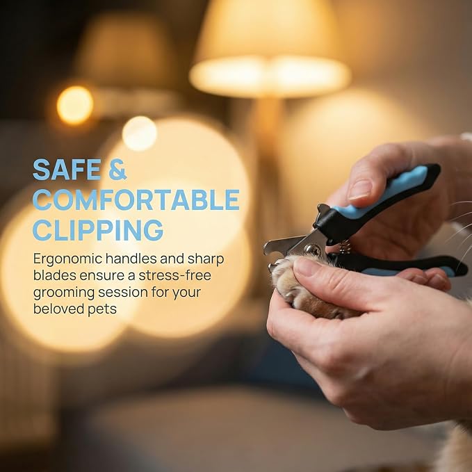 Dog Nail Clippers for Large Dogs, Pet Nail Clipper Kit for Small & Large Dogs & Cats，Dog Nail Clippers for Dogs and Cats - Safe and Easy to Use，Professional Dog & Cat Nail Trimmers (White)
