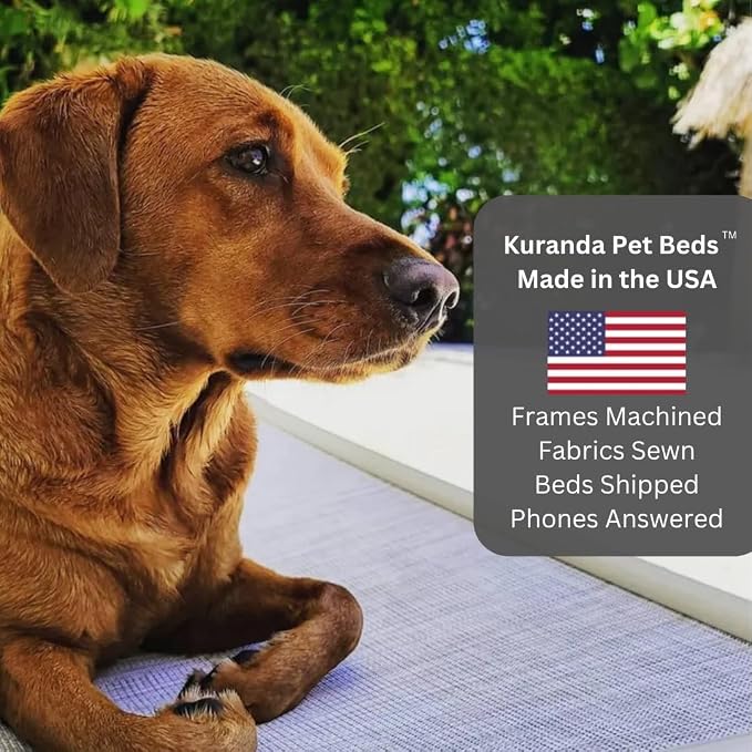 Kuranda Chewproof Elevated Dog Bed – 50" x 36" - Sunsure Textilene - Sierra