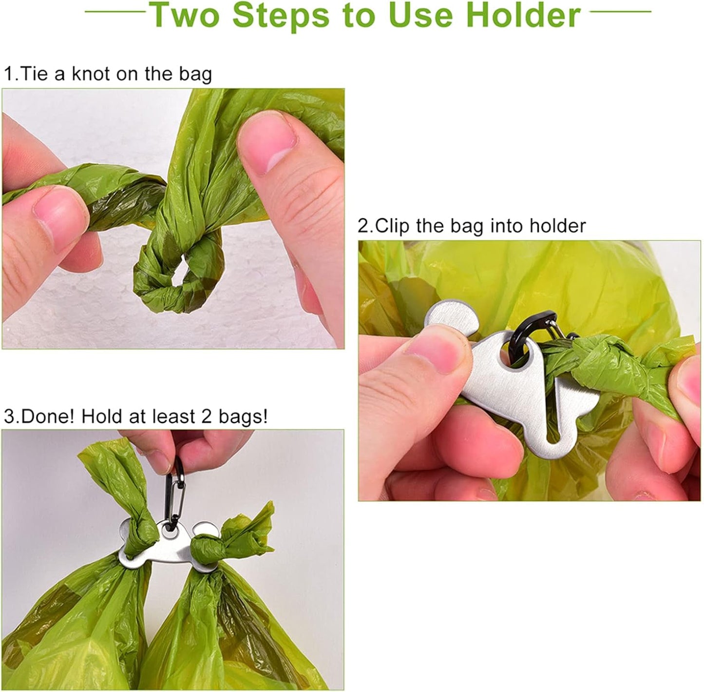 Dog Waste Bag Dispenser Pet Poop Bags Holder for Doggie Waste Bags Dispensers Soft Fabric Zipper Small Doggy Puppy Pouch for Leash Accessory Attachment with Carrier,Green